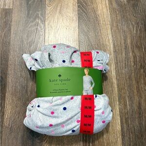 Kate Spade Gray Polka Dot Pajama 2 Piece Set